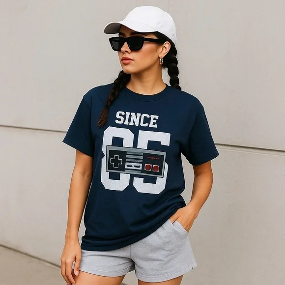 Vintage Since 85 Nintendo Graphic Tee M Blue - Picture 1 of 9